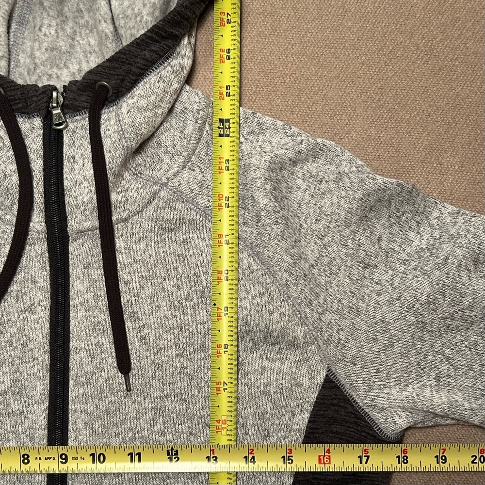 Tek Gear Grey and Charcoal Colorblock Fleece Full Zip, XS - Picture 7 of 8